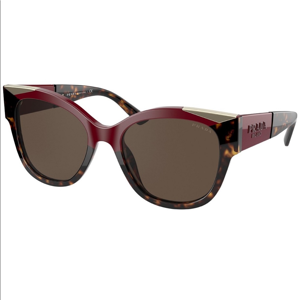 NWOT Prada Dark Cherry/ Tortoise/ Dark Havana Sunglasses